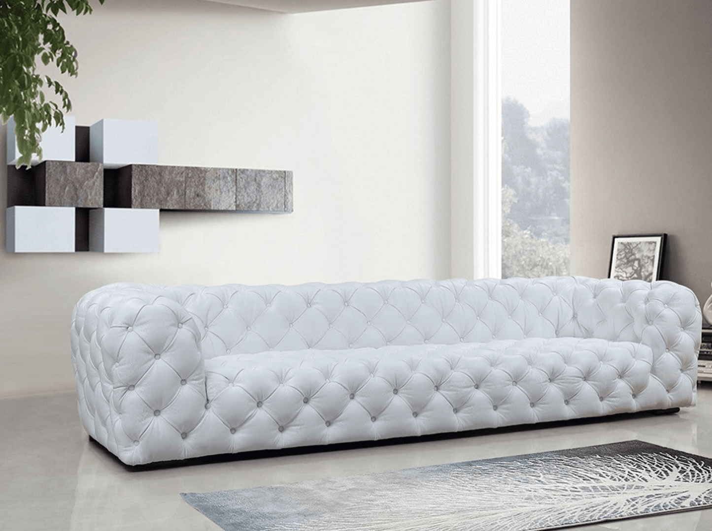 Divano Glam in pelle italiana