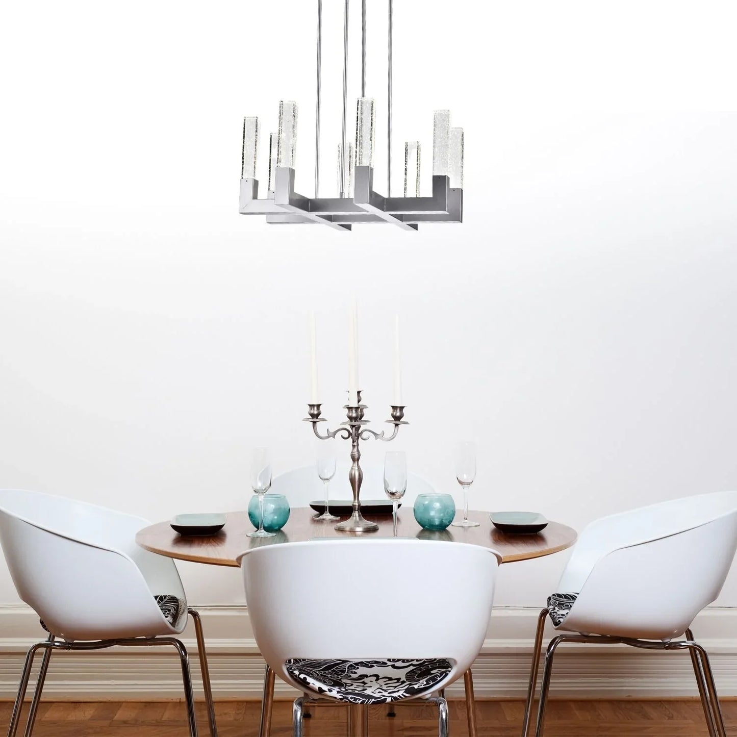 LAMPADARIO QUADRATO ELLEN A 8 LUCI