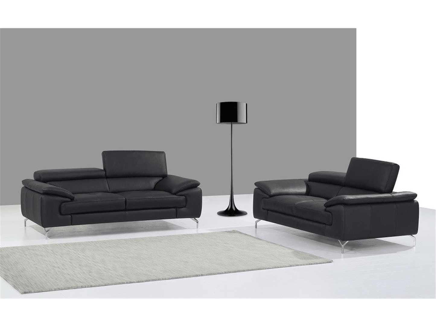Divano Alpha Premium in pelle nera