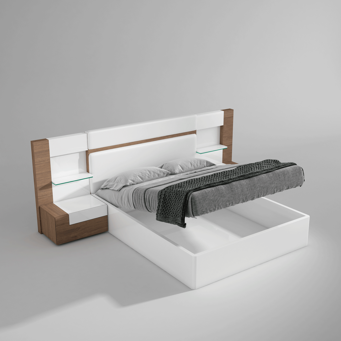 Set da camera da letto Moon - Letto KS + 2 NS + cassettiera