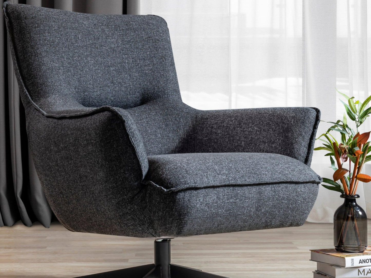 Sedia girevole Forrest grigio scuro