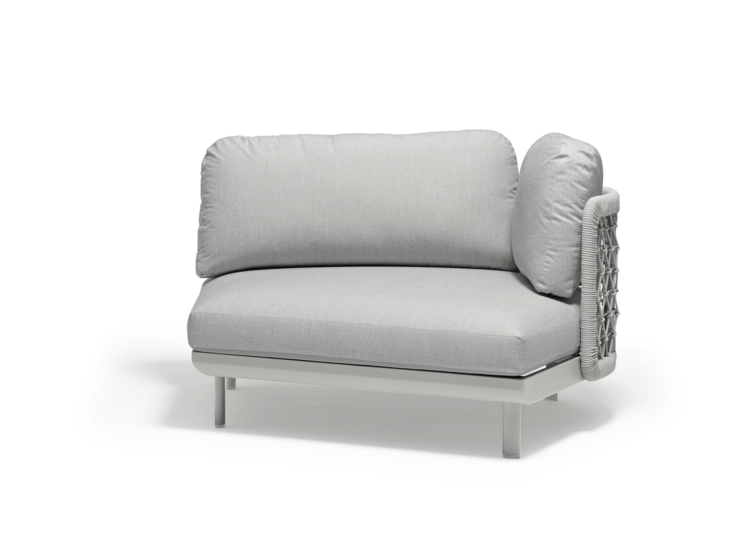 Sedia curva Amberly in grigio chiaro