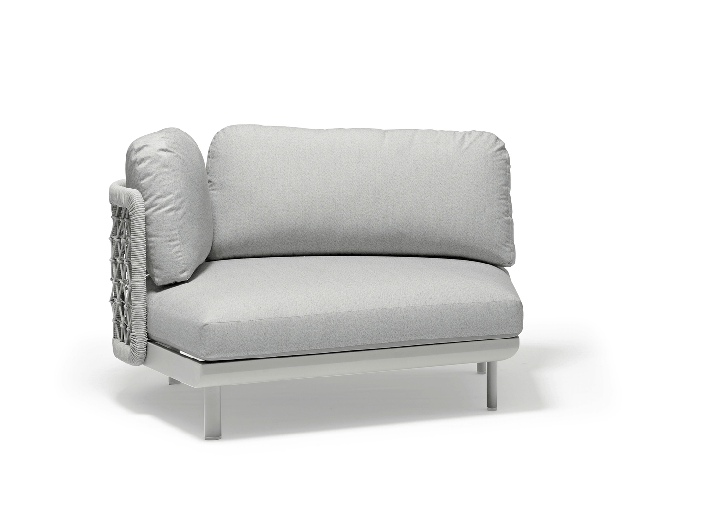 Sedia curva Amberly in grigio chiaro