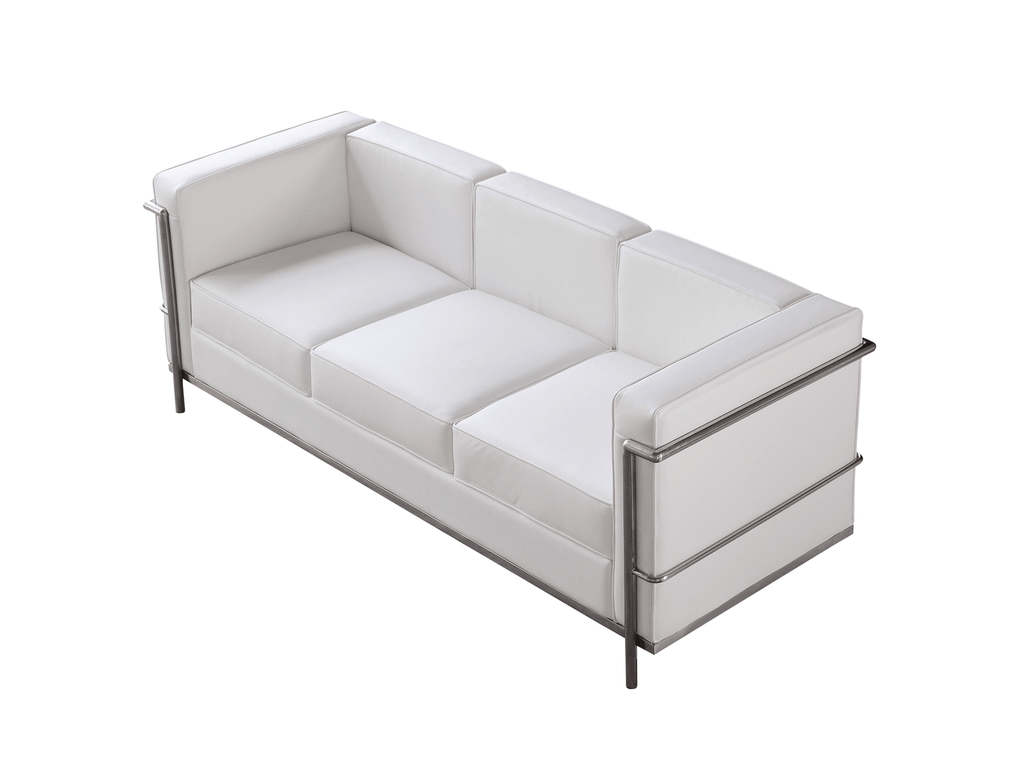 Divano in pelle italiana Optimum in bianco