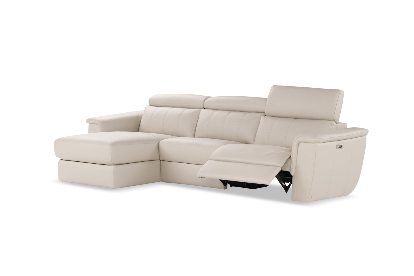 Divano componibile in pelle Washington Lt Grey