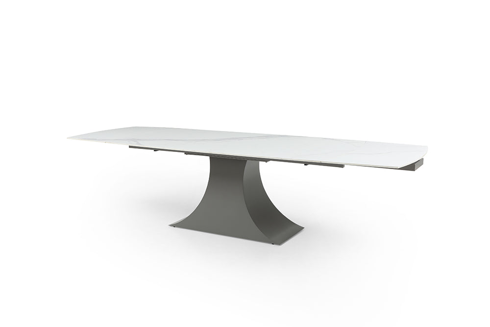 Tavolo da pranzo Elegance - piano in ceramica bianca