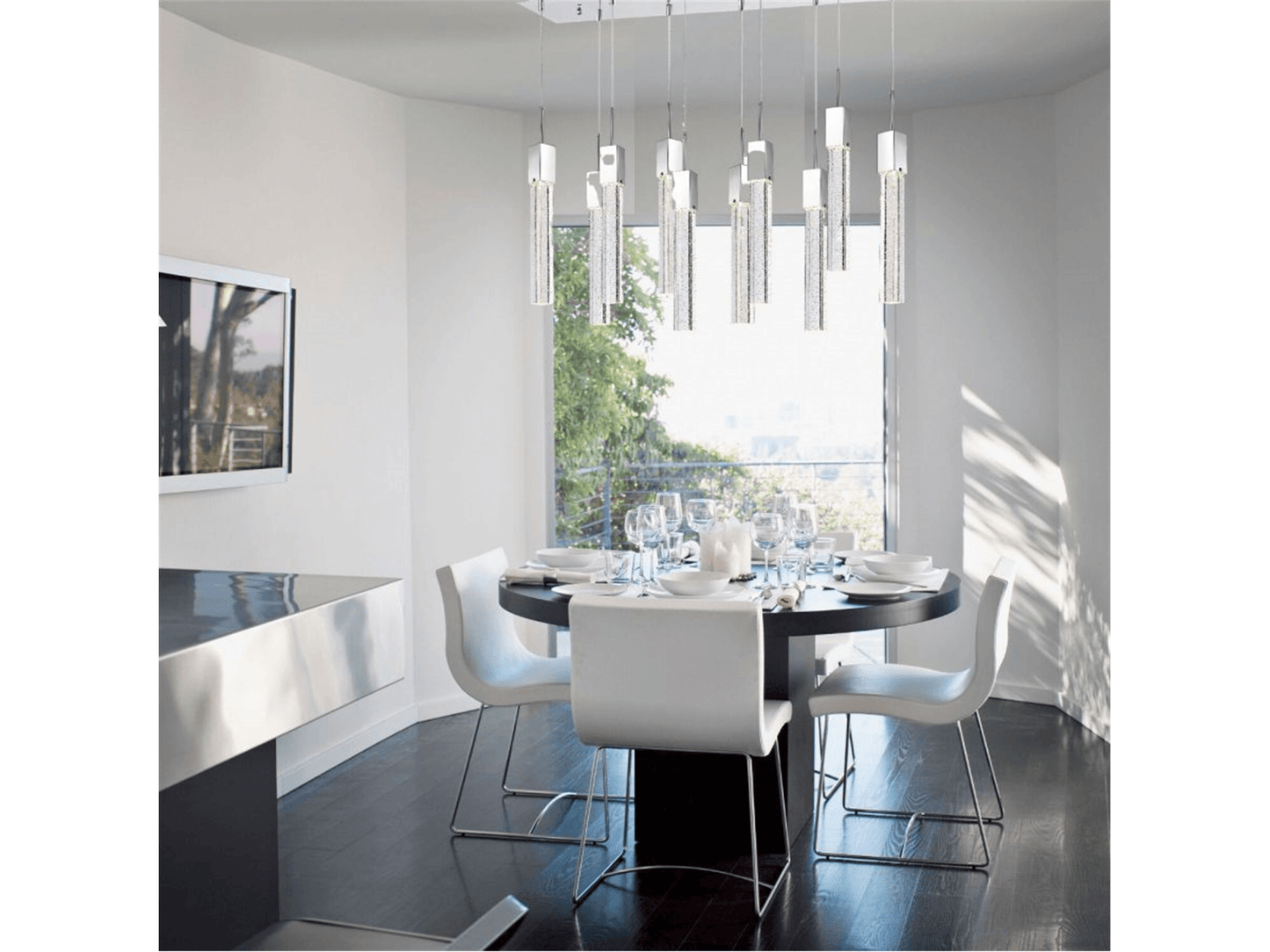 Lampadario rettangolare in cristallo Kay - Lampada a sospensione XL 15