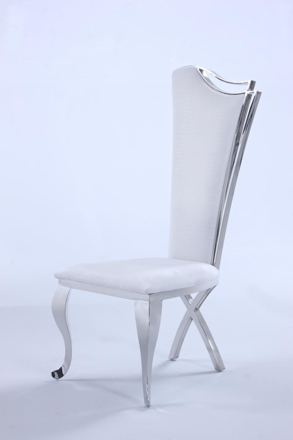 Sedia da pranzo Nadine con rivestimento bianco