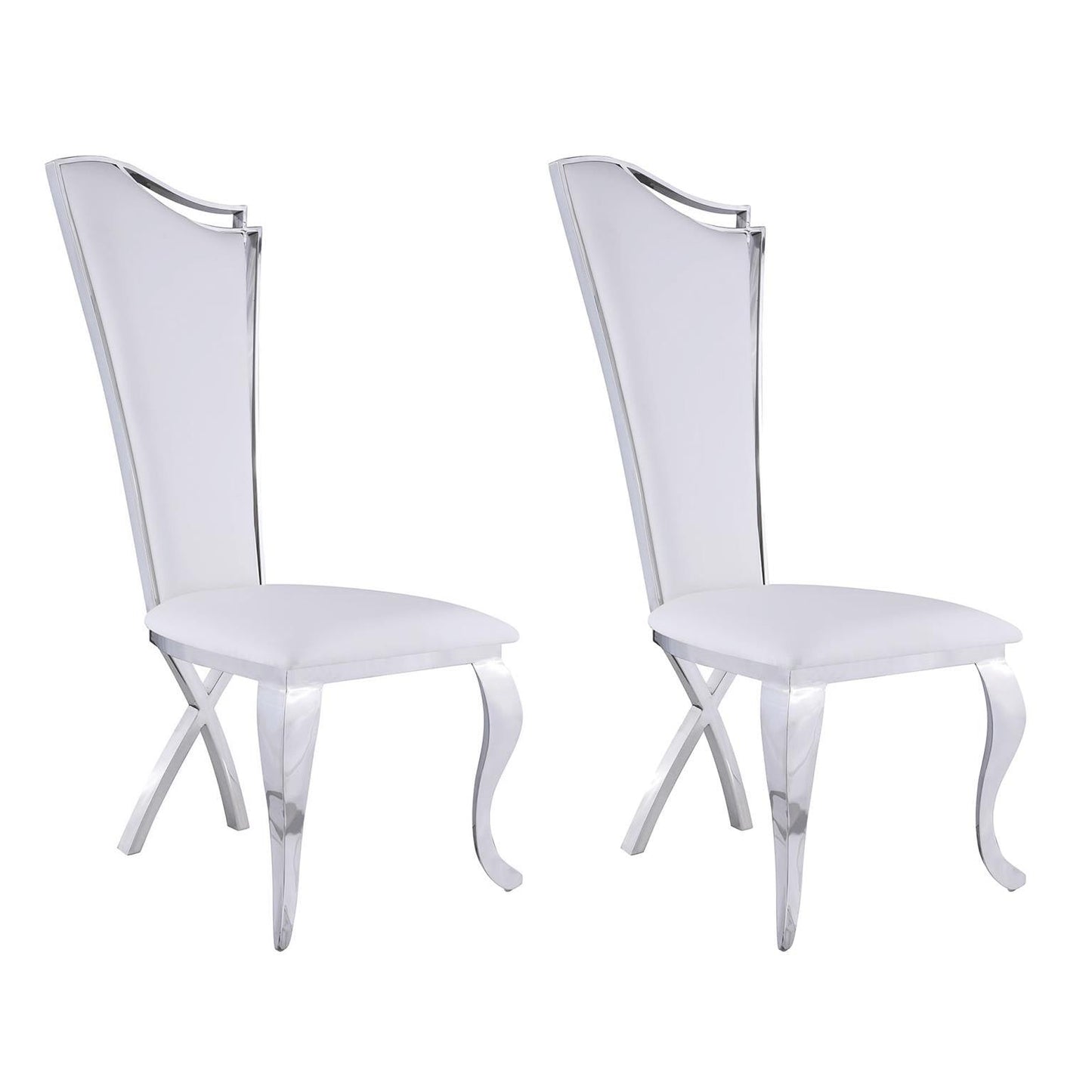 Sedia da pranzo Nadine con rivestimento bianco
