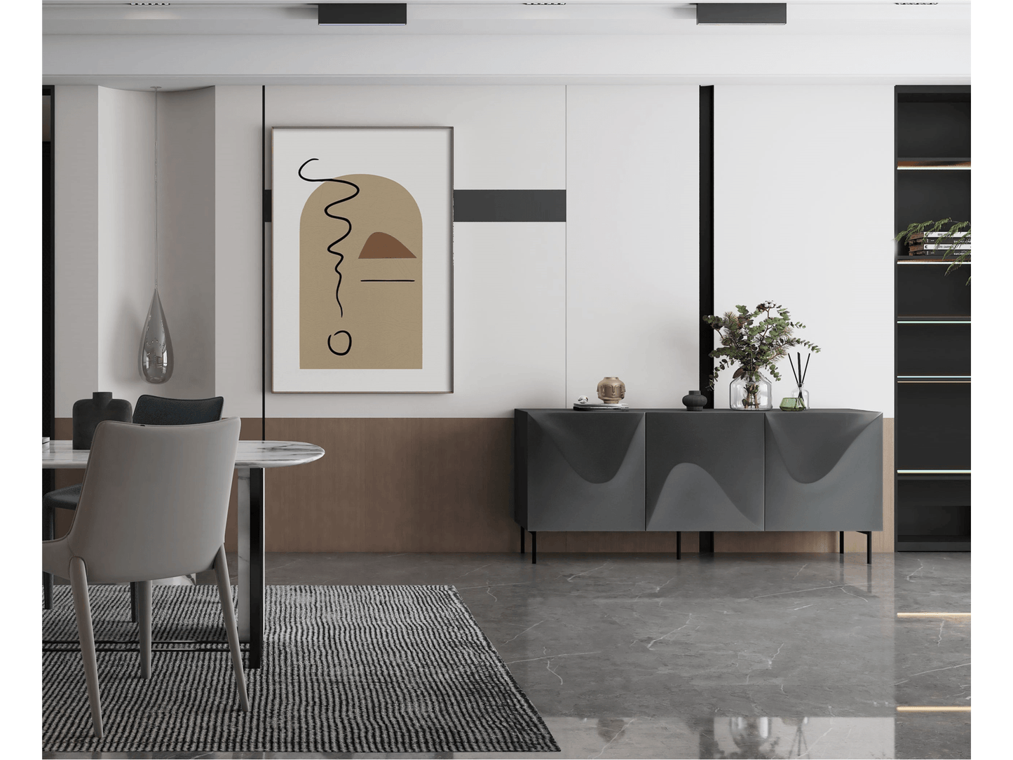 Buffet Boothman grigio scuro