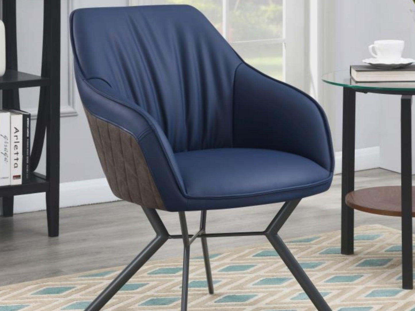 Sedia da pranzo Ameri (set di 2) blu e tortora