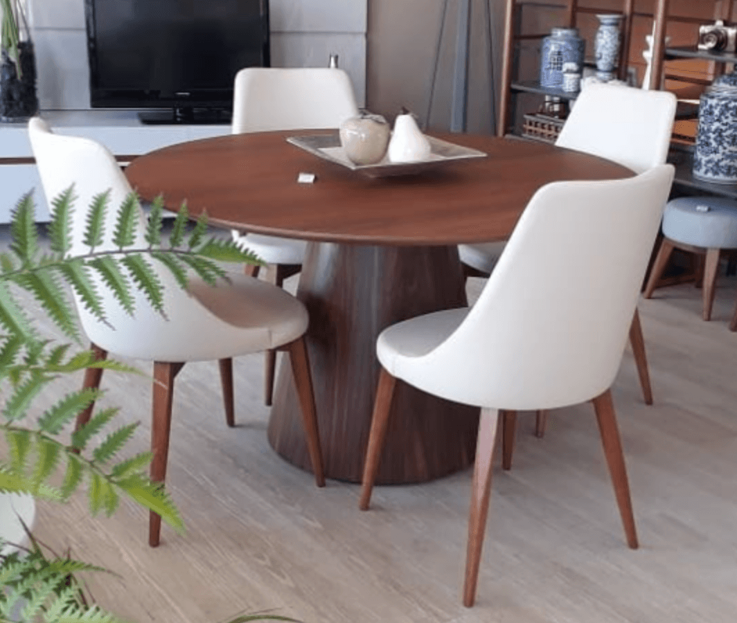 Tavolo da pranzo rotondo Leslie bianco HG 59 pollici