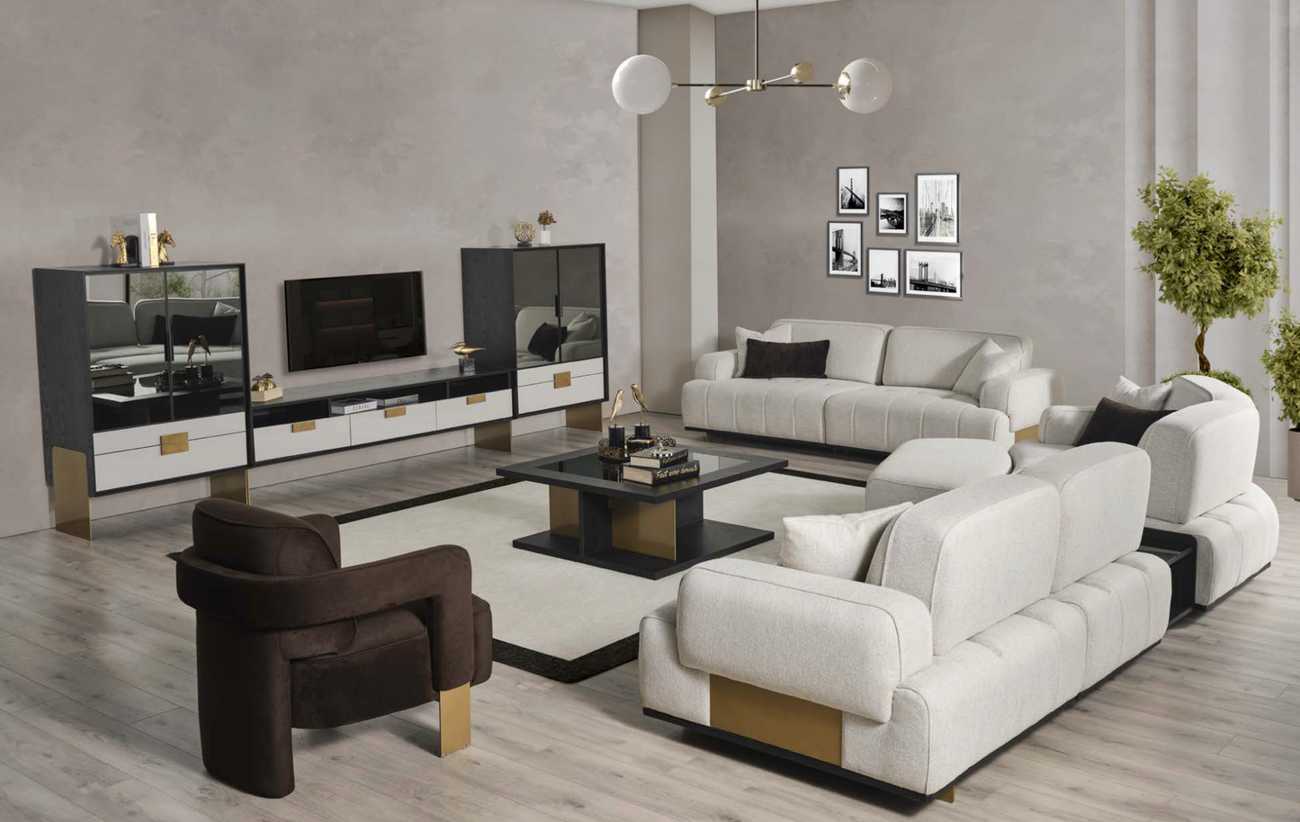 Divano in tessuto Icon 6 pezzi beige