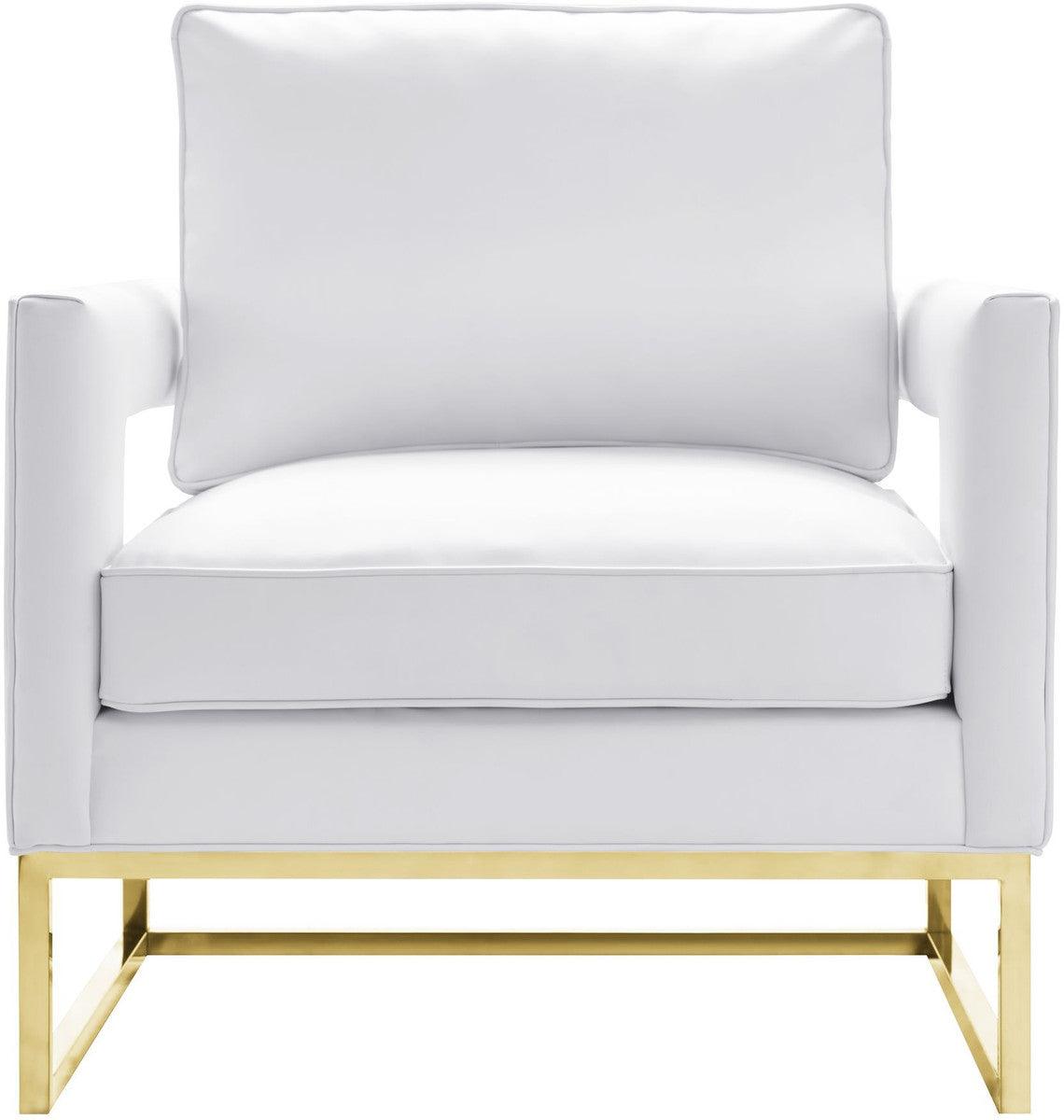 Sedia Annabelle in pelle bianca