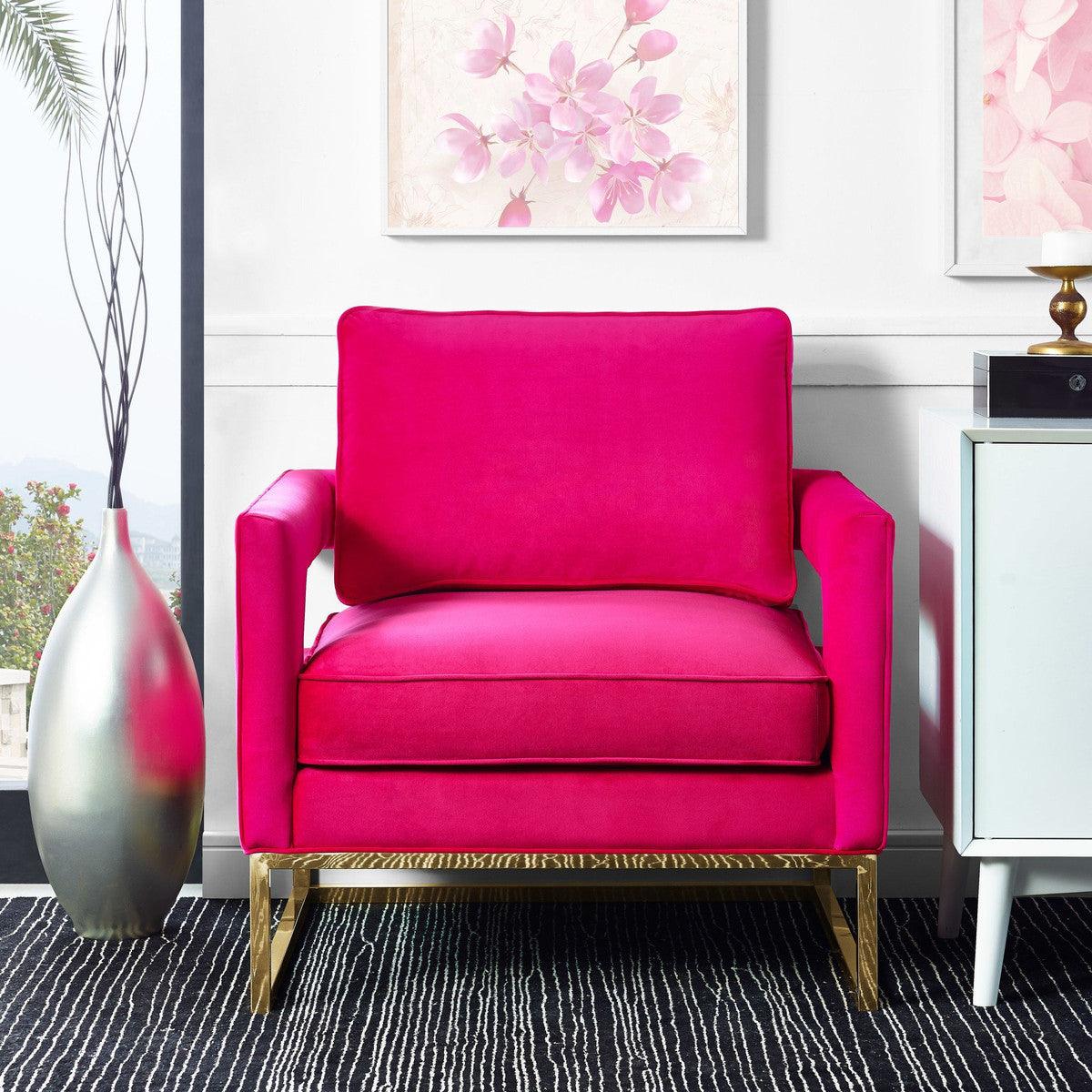 Sedia Annabelle in velluto rosa