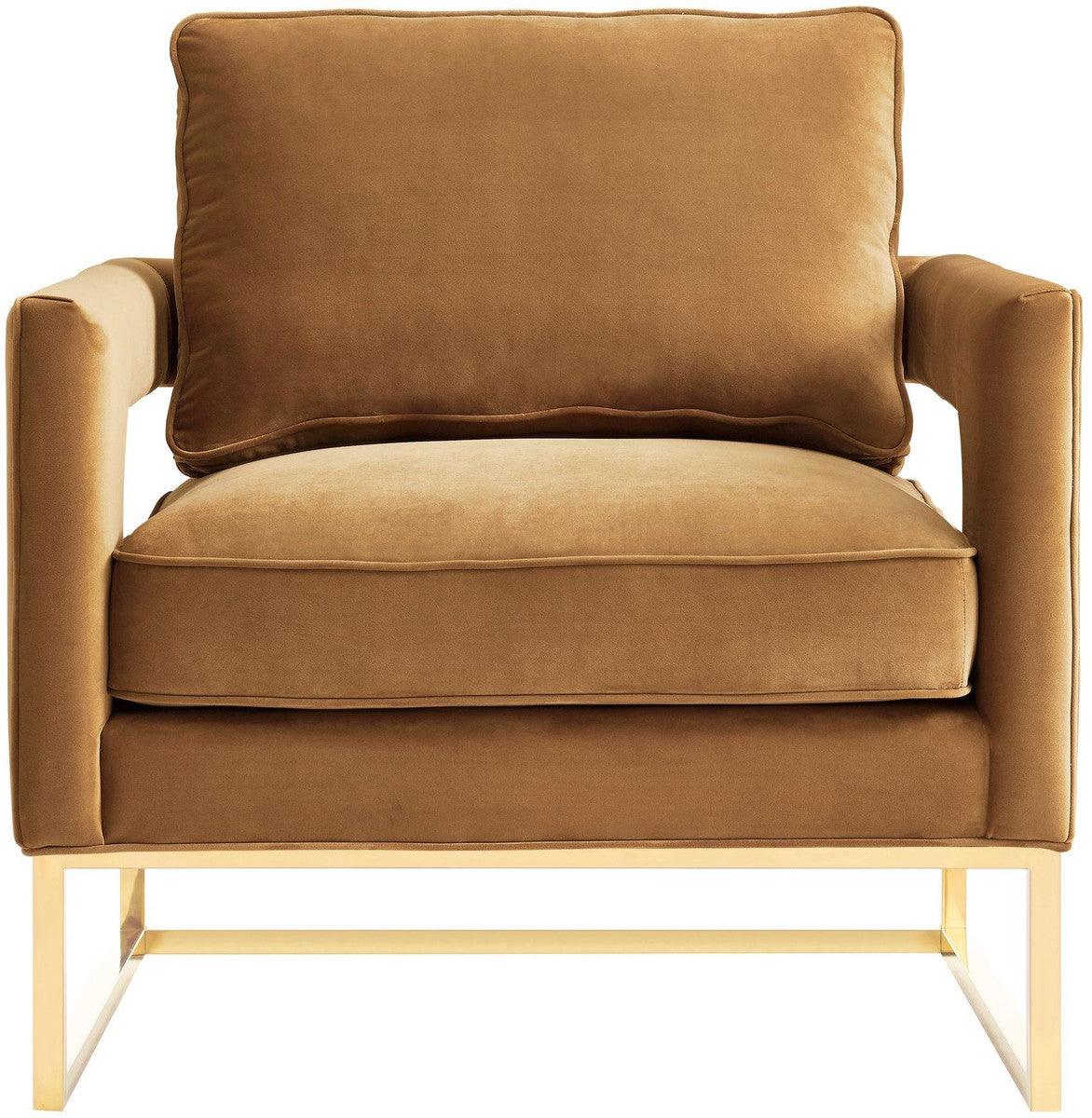 Sedia Annabelle in velluto cognac