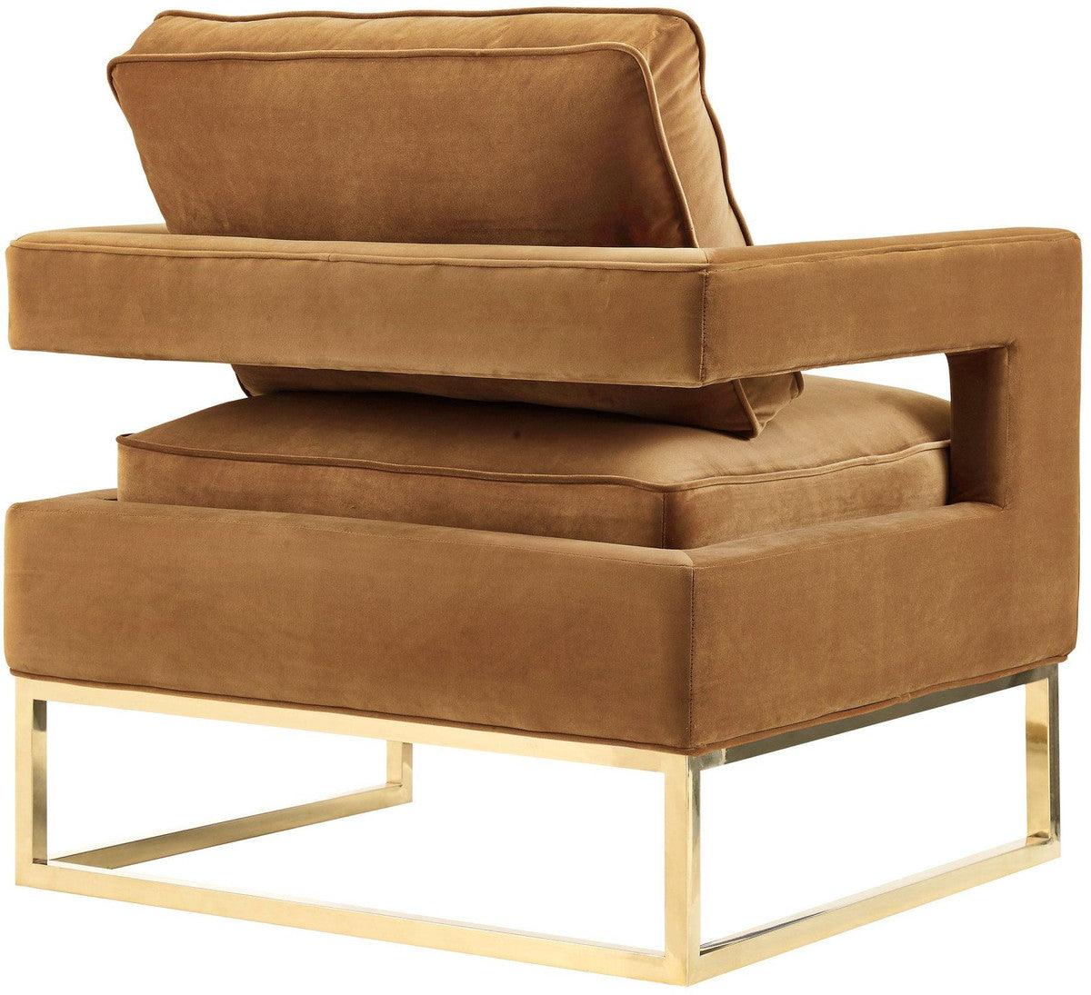 Sedia Annabelle in velluto cognac