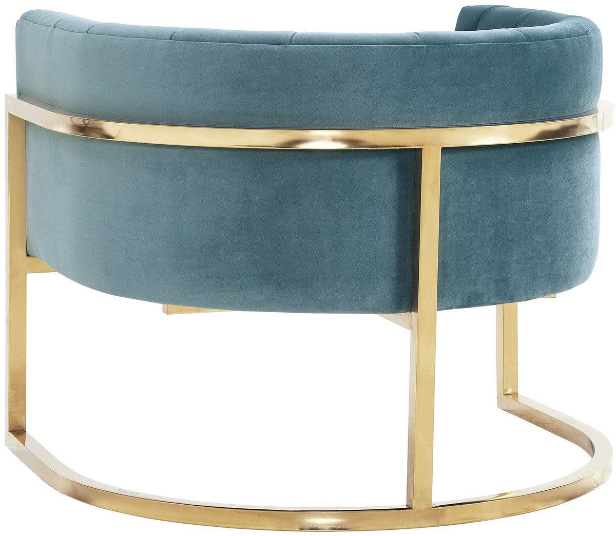 Sedia Magna Sea Blue con base dorata