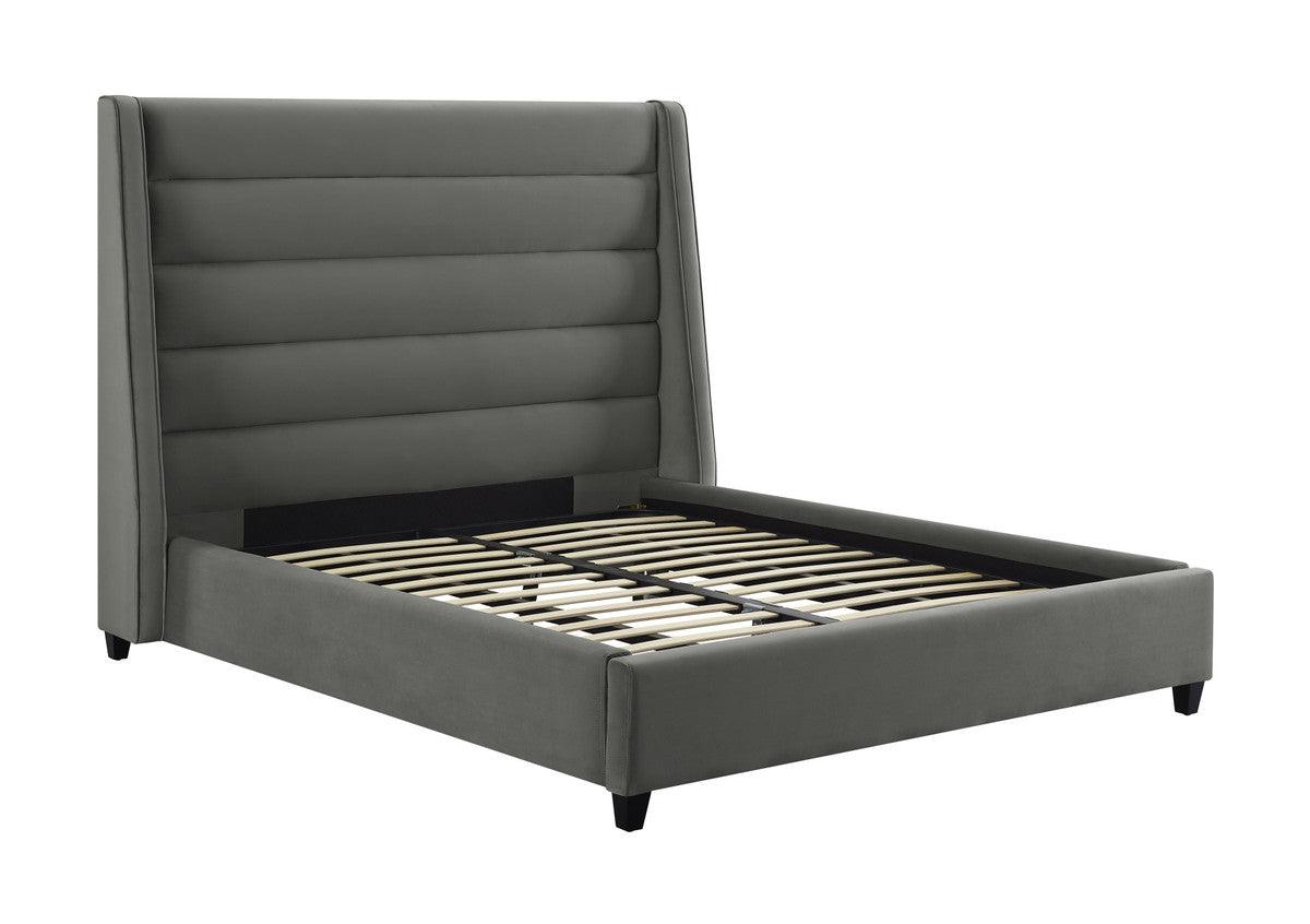 Letto in velluto grigio Kaui