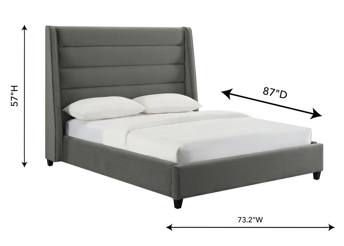 Letto in velluto grigio Kaui