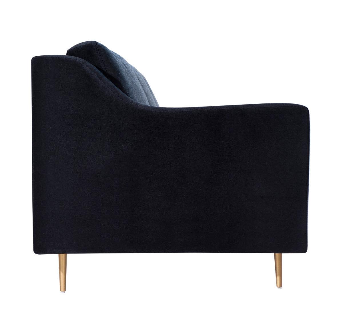 Divano in velluto nero Misha