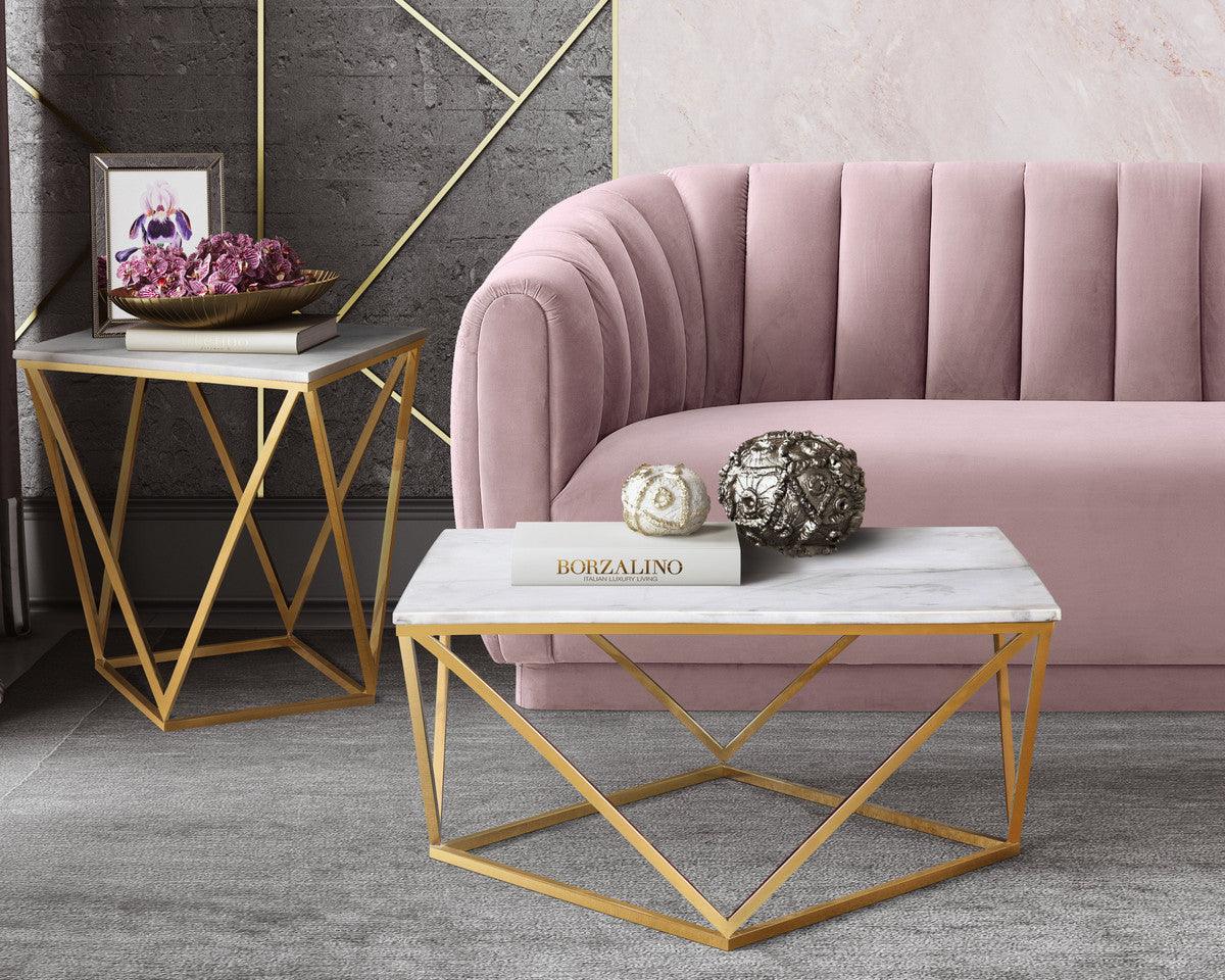 Divano in velluto blush Arnold
