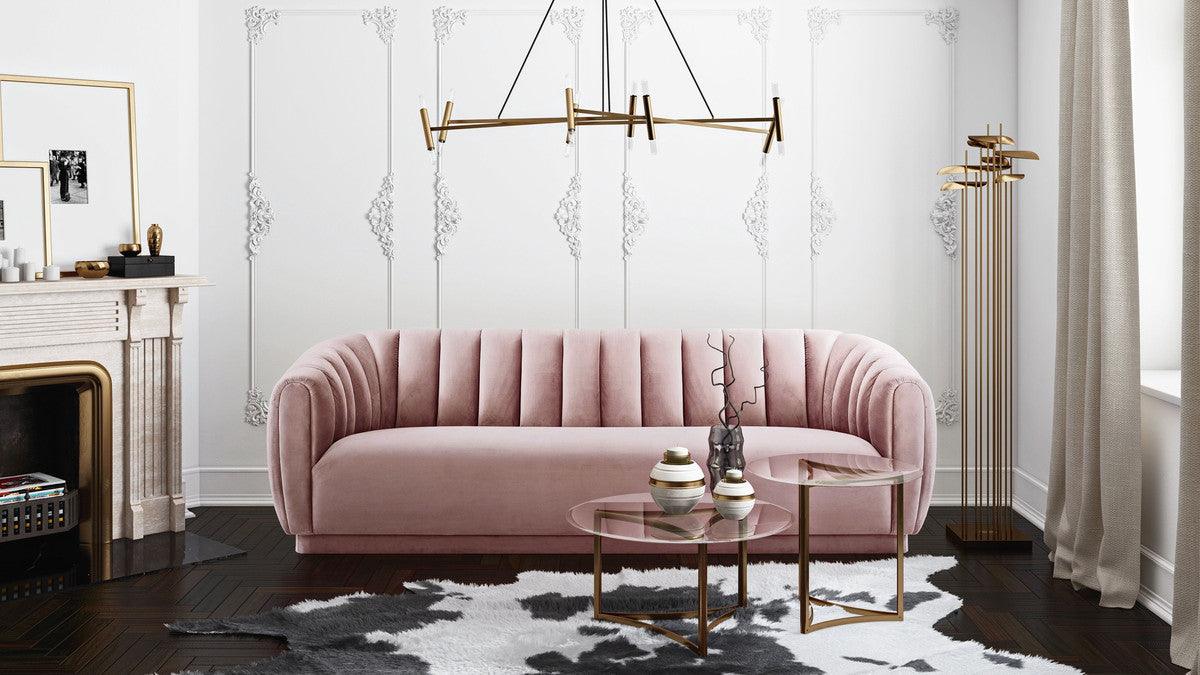 Divano in velluto blush Arnold