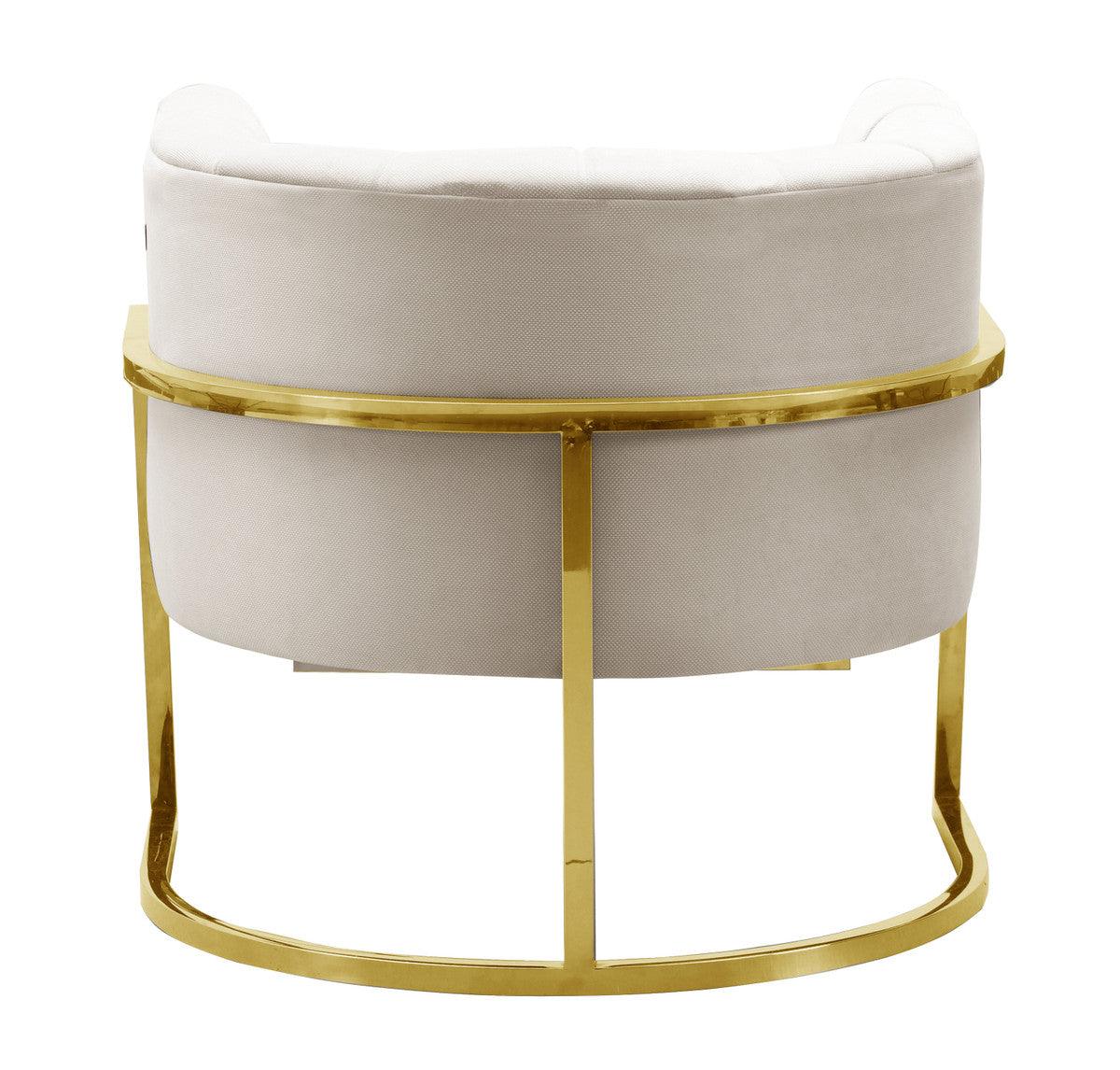 Sedia Magna Spotted Cream con base dorata