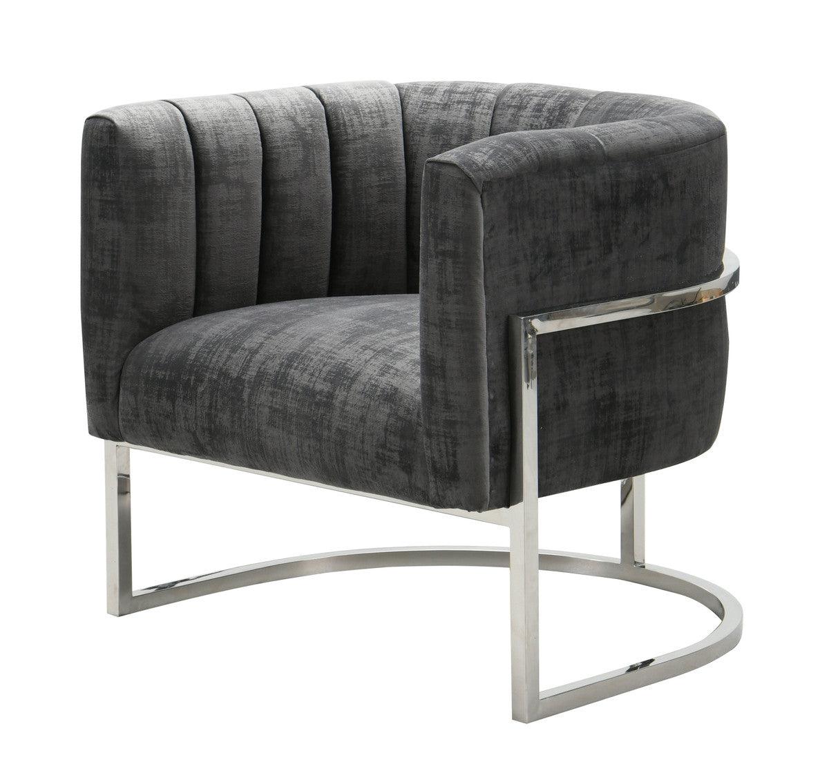 Sedia Magna Grey con base argentata