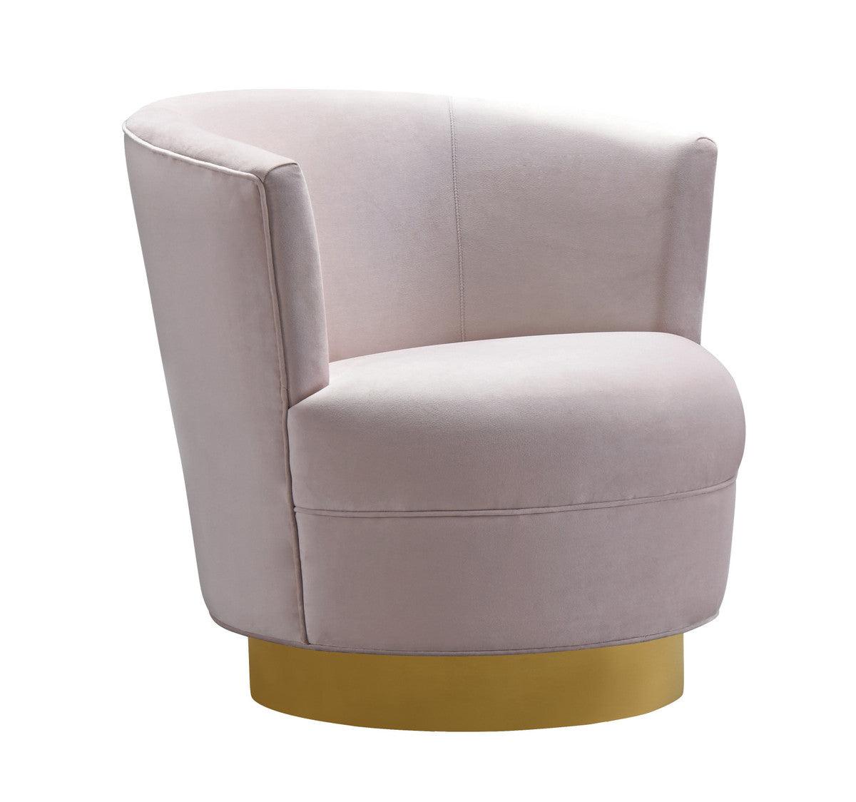 Sedia girevole in velluto blush Novak