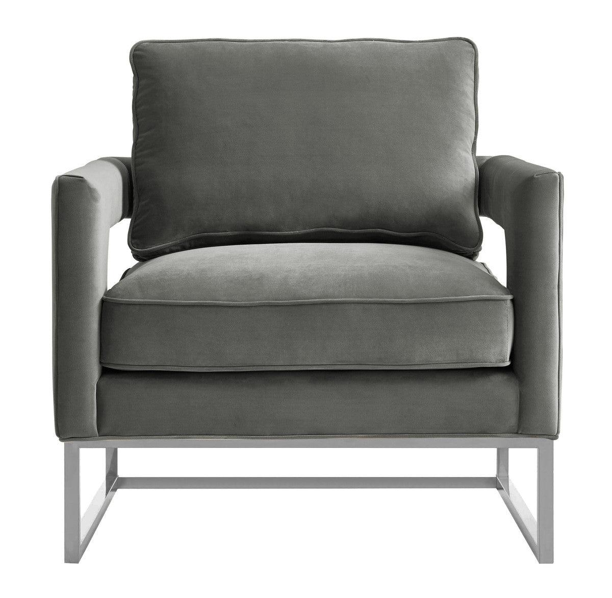 Sedia Annabelle in velluto grigio