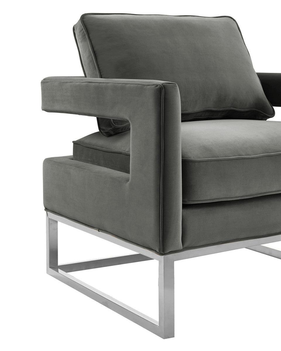 Sedia Annabelle in velluto grigio