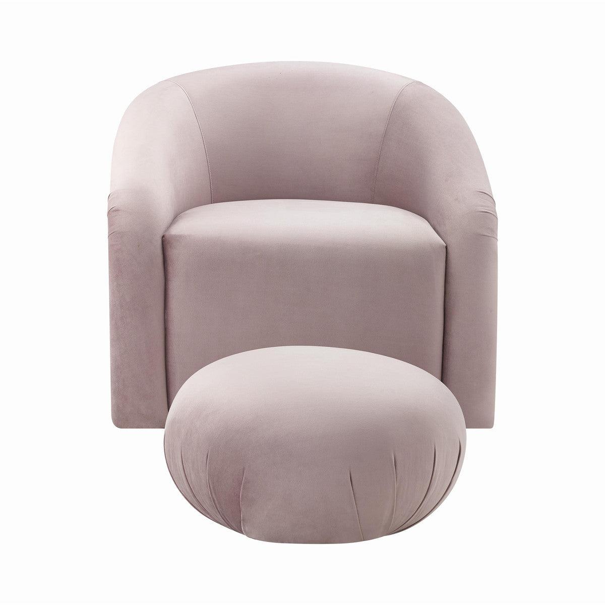 Set di sedie e pouf in velluto color malva Bosh