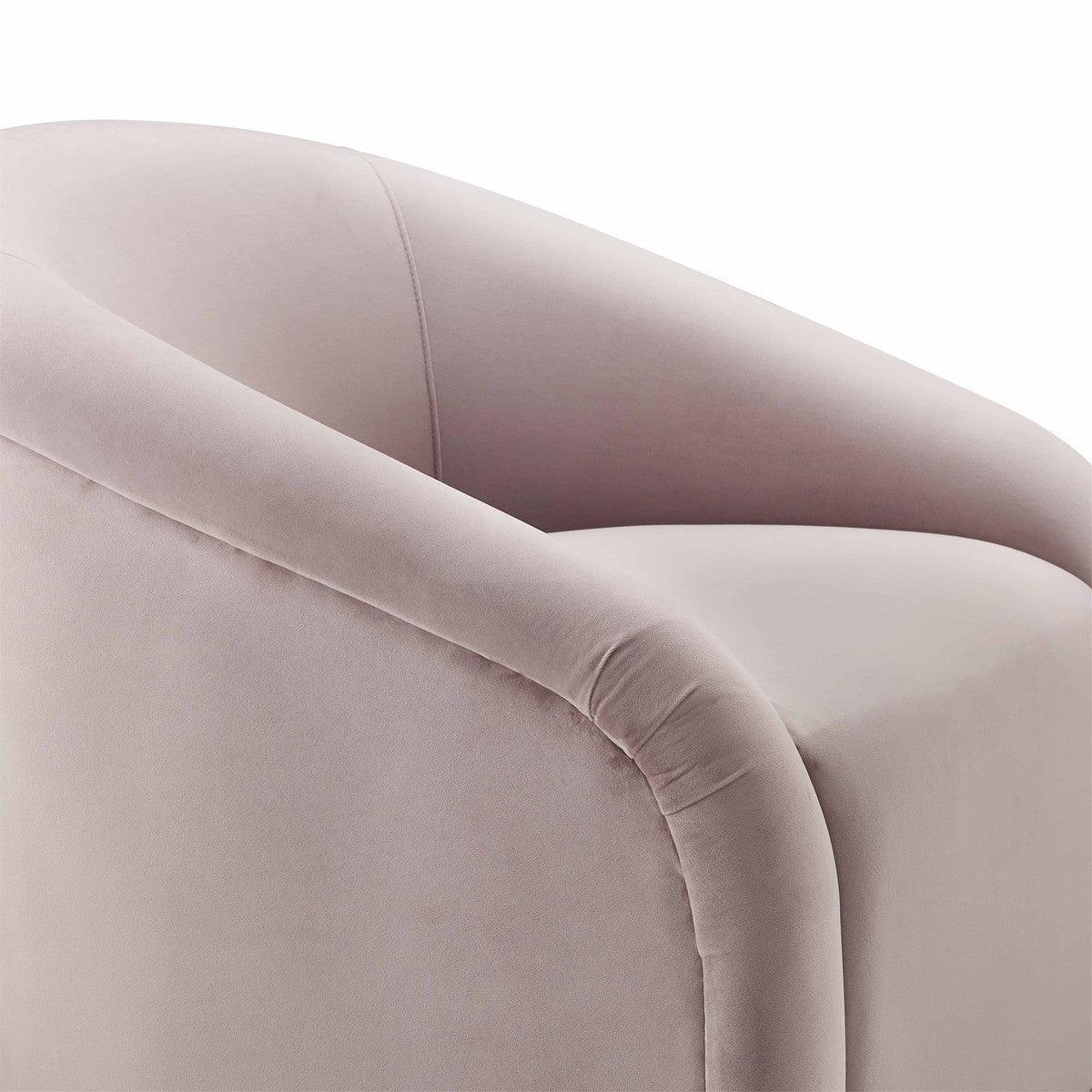 Set di sedie e pouf in velluto color malva Bosh