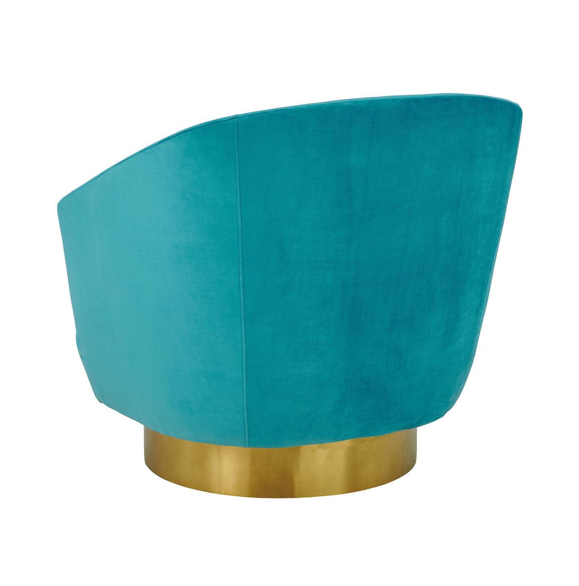 Sedia girevole Canova in velluto blu