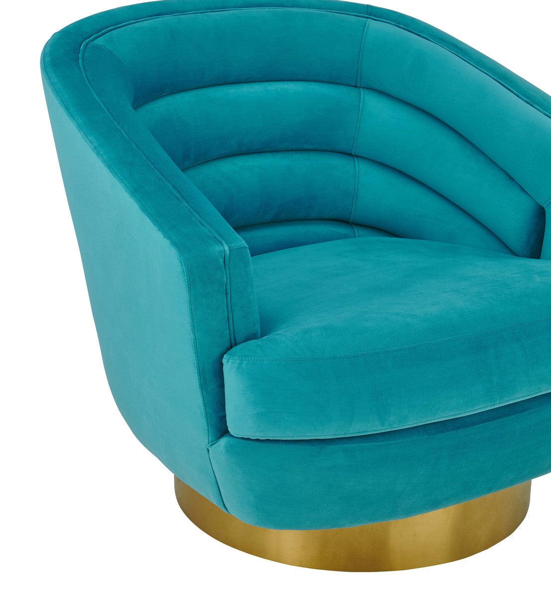 Sedia girevole Canova in velluto blu
