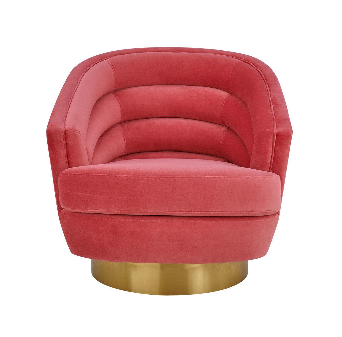 Sedia girevole Canova in velluto rosa shocking