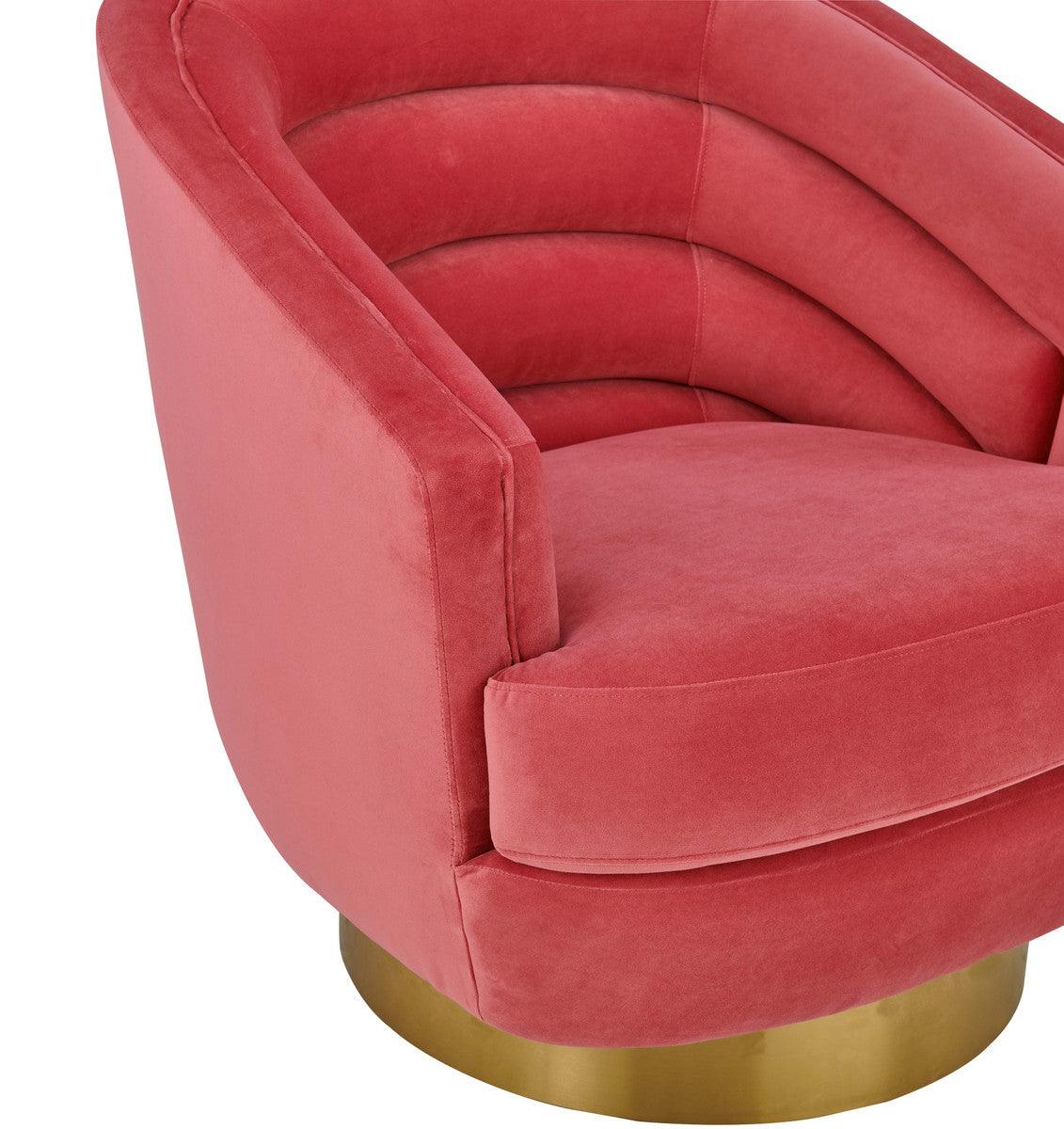 Sedia girevole Canova in velluto rosa shocking