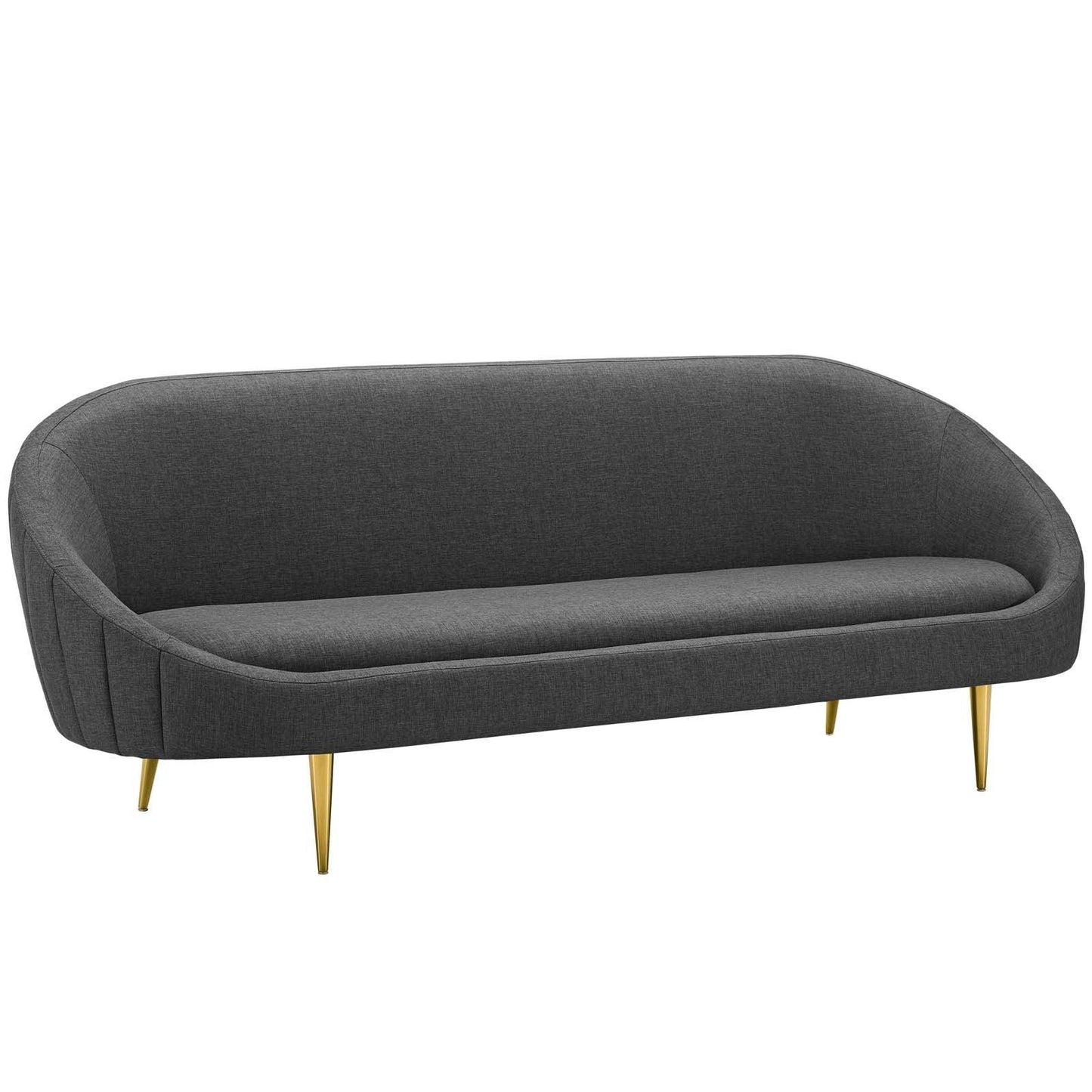 Divano Kathy Curve Back in tessuto grigio