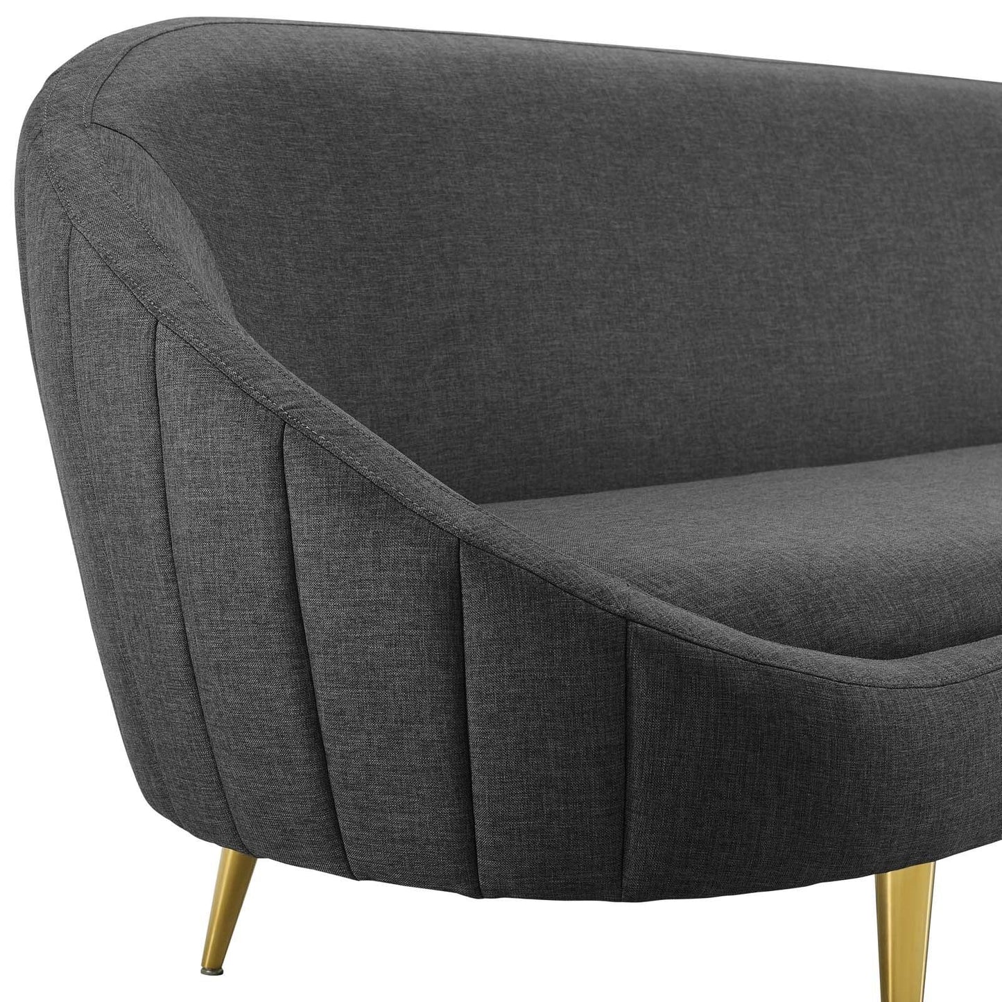 Divano Kathy Curve Back in tessuto grigio