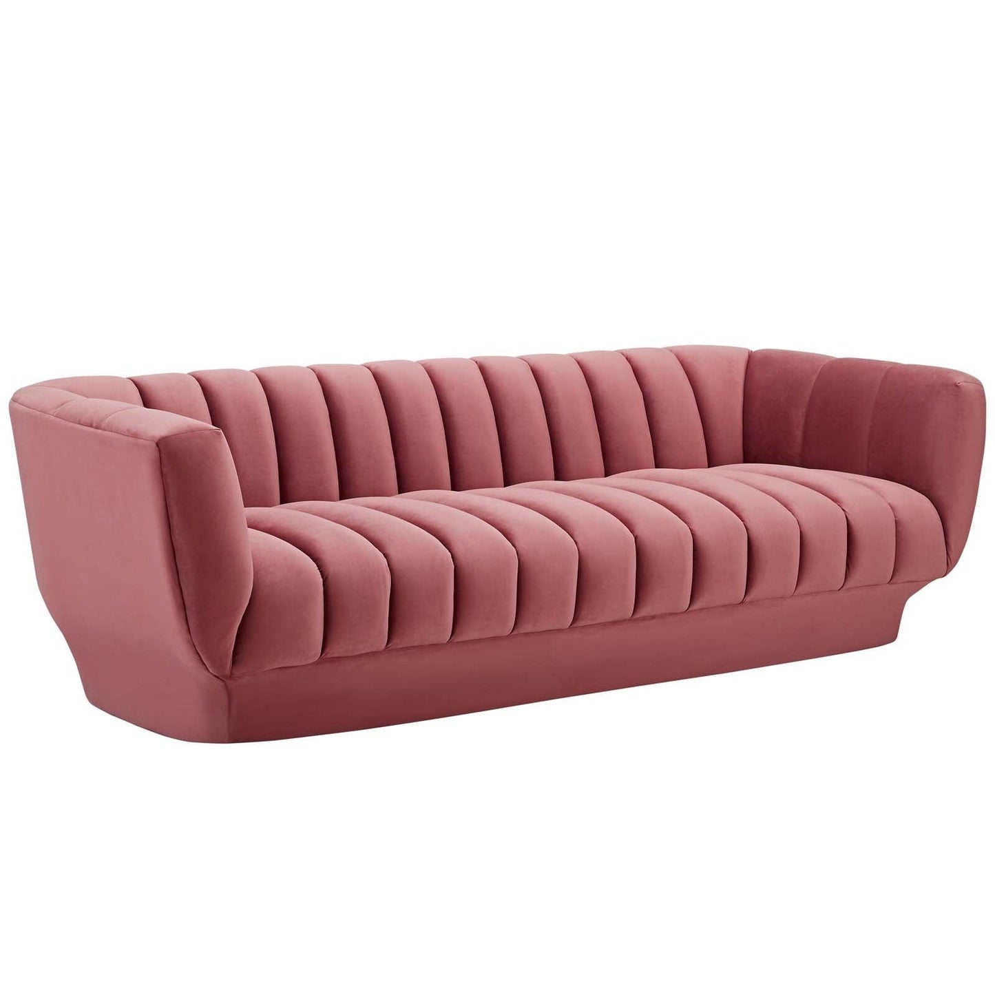 Divano in velluto trapuntato Lyla in rosa antico