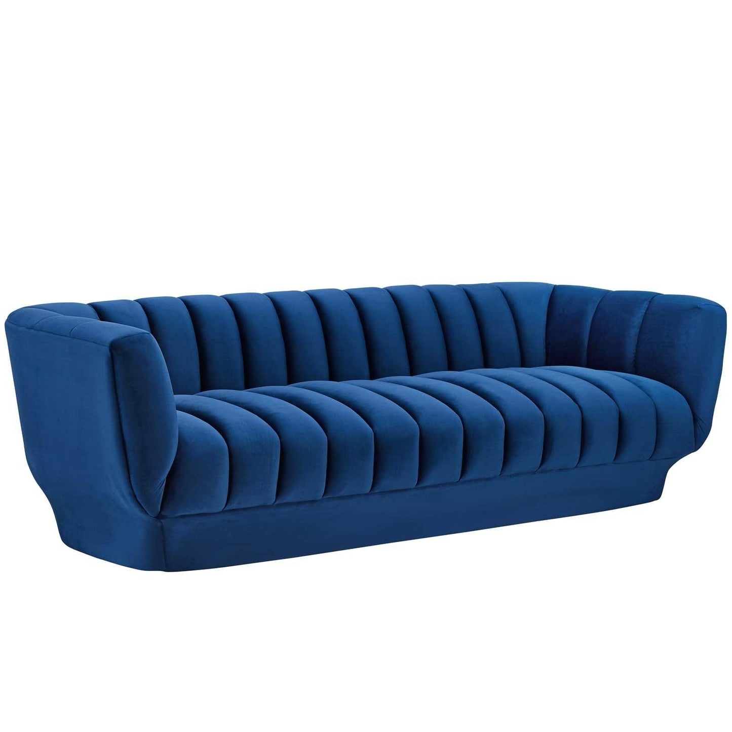 Divano in velluto trapuntato Lyla blu navy
