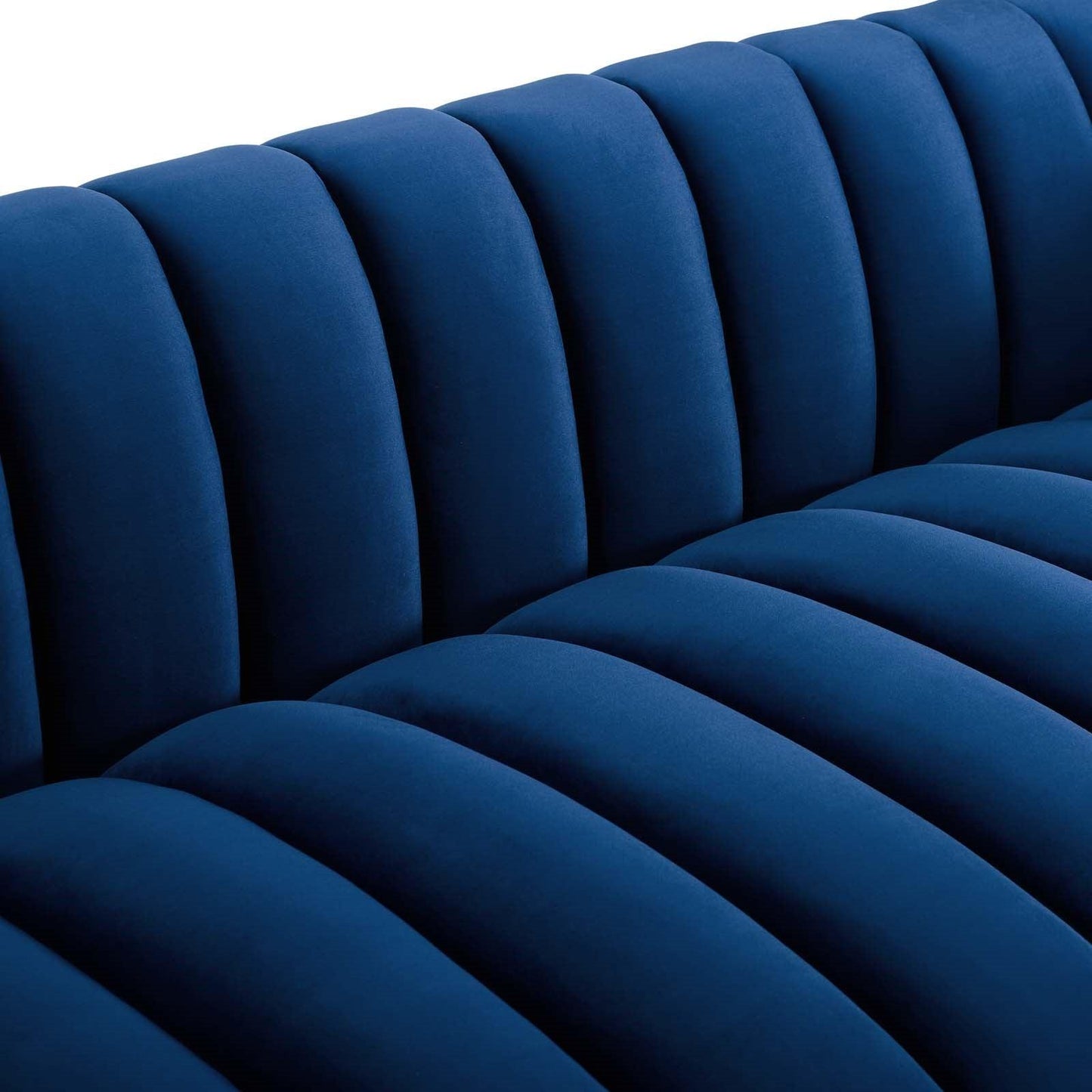 Divano in velluto trapuntato Lyla blu navy