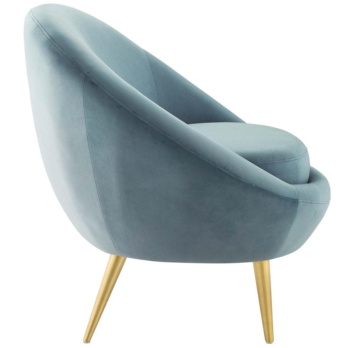 Poltrona Circa Velvet Accent in azzurro