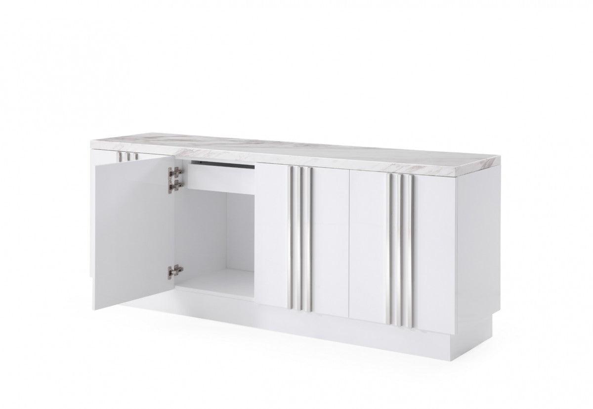 Buffet moderno di lusso in marmo e acciaio inossidabile