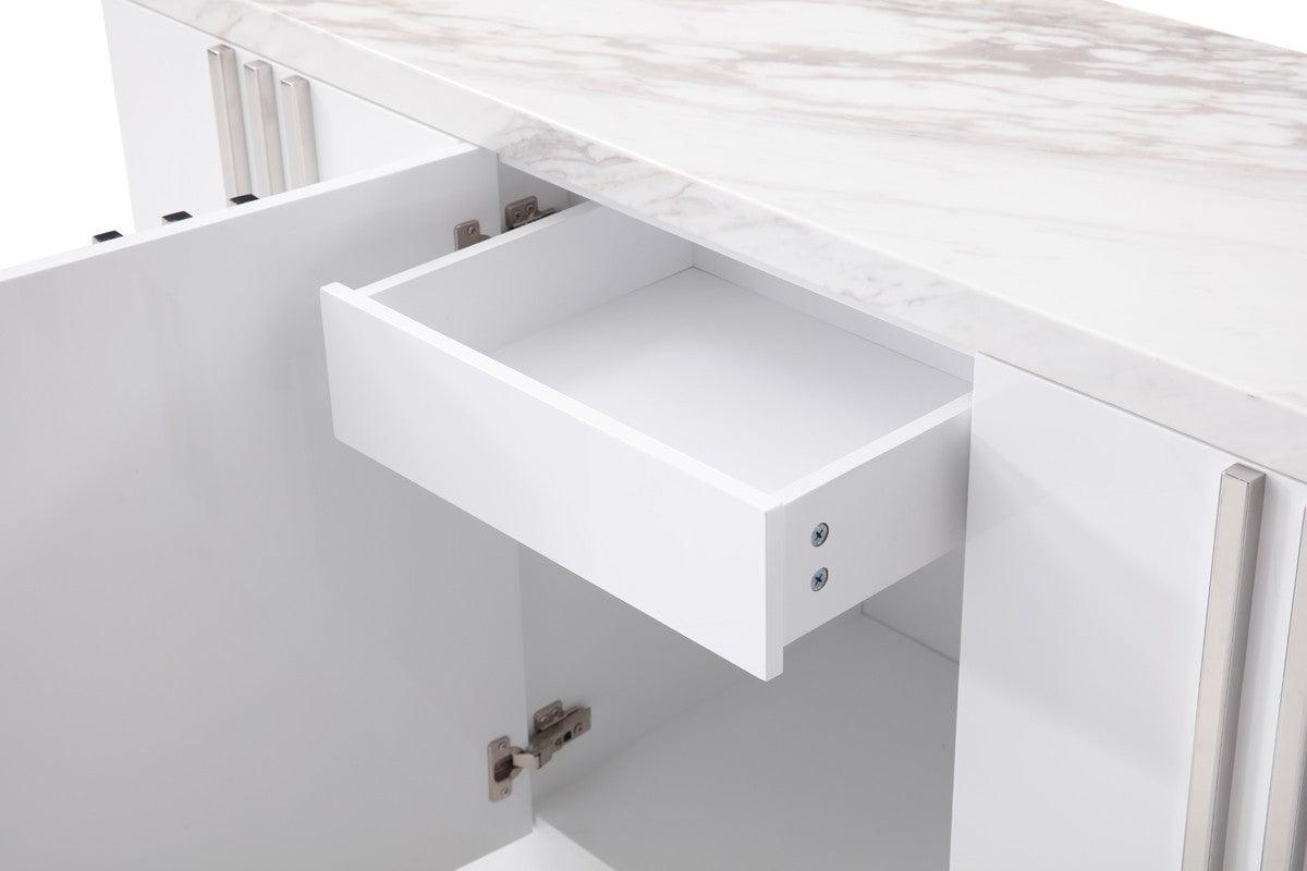 Buffet moderno di lusso in marmo e acciaio inossidabile