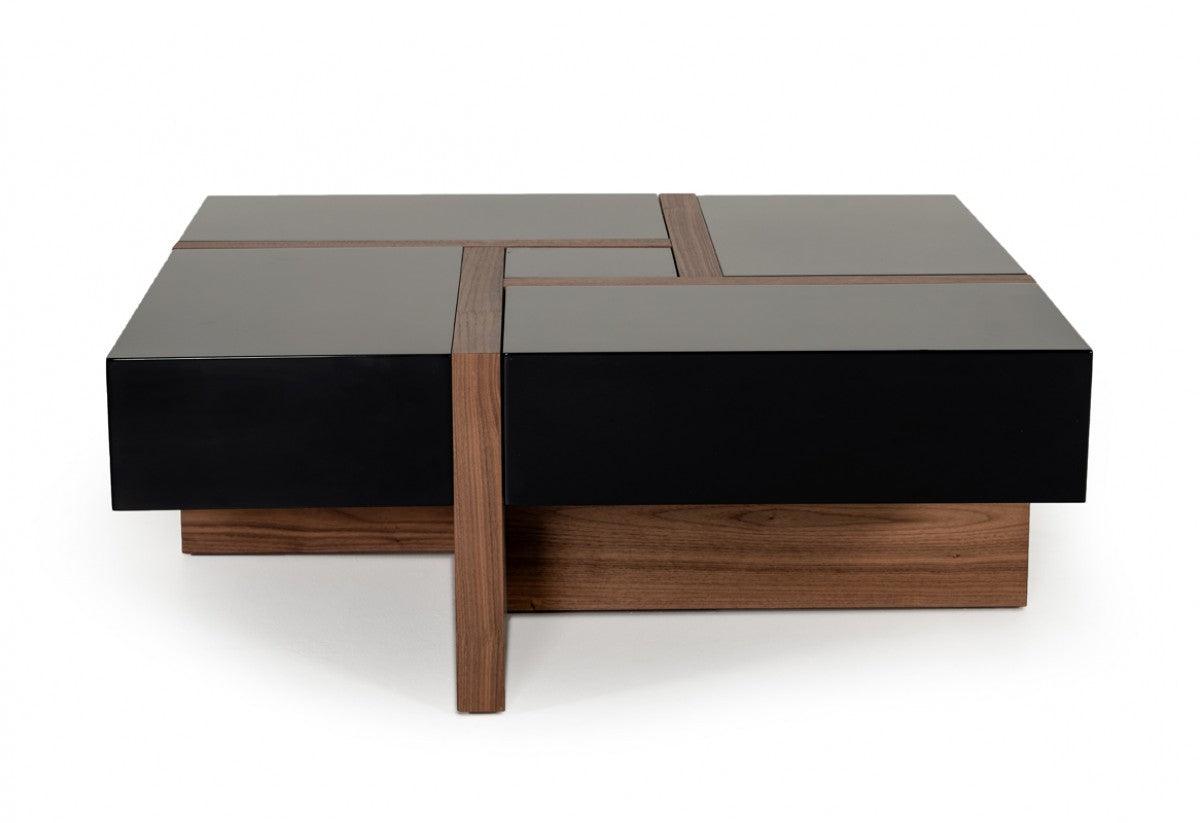Tavolino da caffè Malibu Modern nero e noce