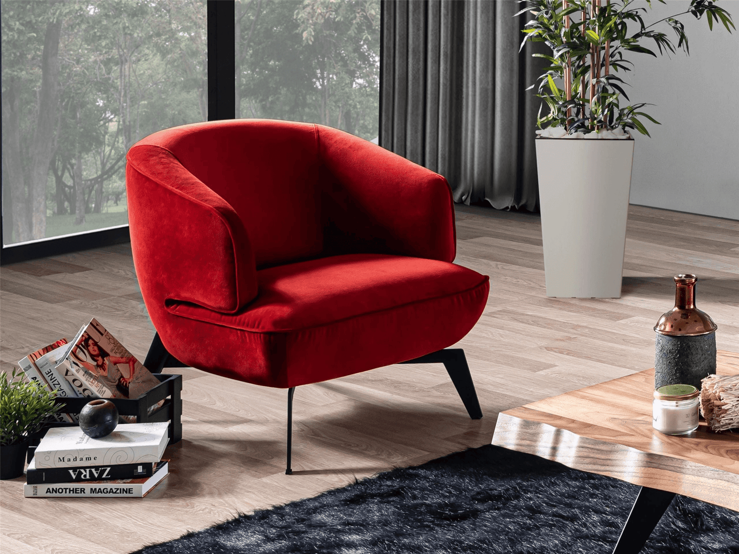 Poltrona Mersin Accent rossa