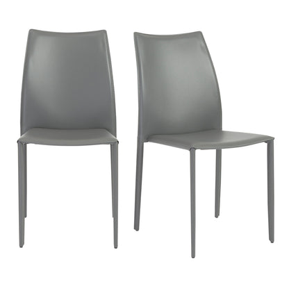 Sedia impilabile Dalia grigio scuro con gambe cromate (set di 2)
