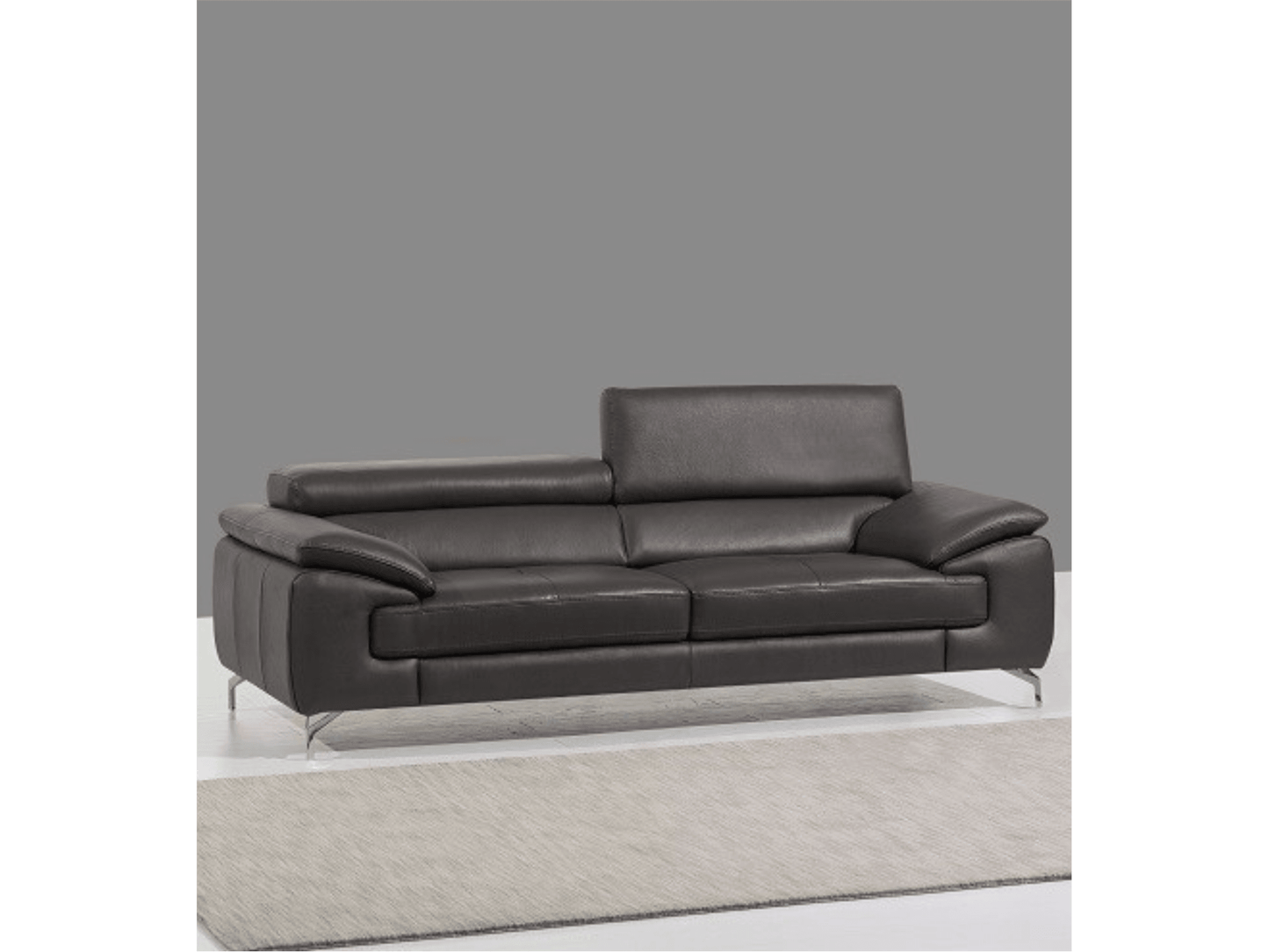 Set di divani in pelle Alpha in grigio ardesia
